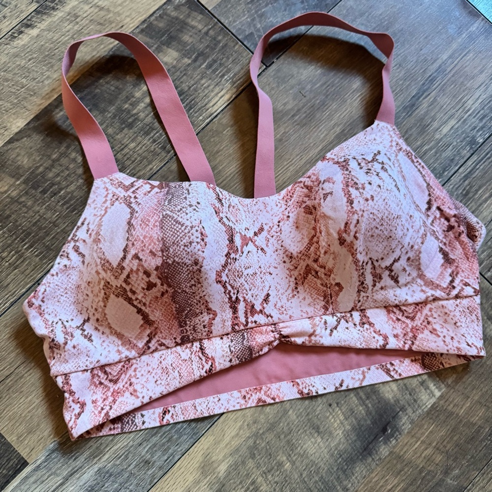 Pink Snake  Print Sports Bra